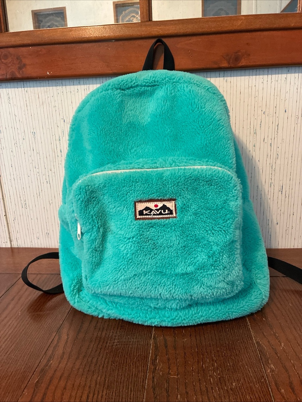 Kavu Furry BackPack Fleece Fuzz Cub Sherpa Teal/Mint 16”